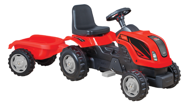 Tractor cu pedale si remorca micromax mmx rosu