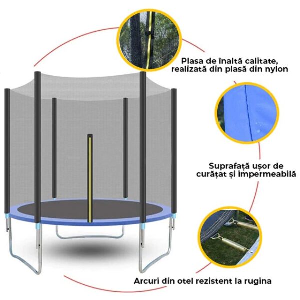 Trambulina Nichiduta cu scara si plasa de protectie 244 cm - imagine 3