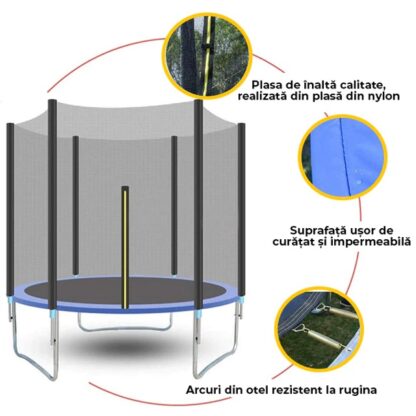 Trambulina Nichiduta cu scara si plasa de protectie 244 cm 319226 3