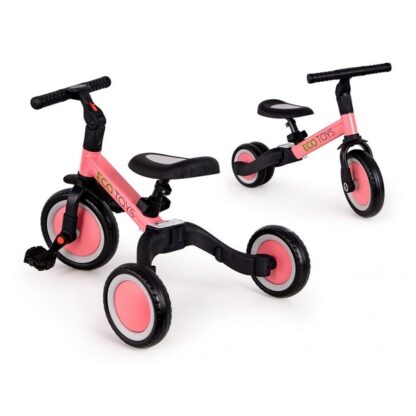Tricicleta echilibru cu pedale ecotoys tr001 4 in 1 roz