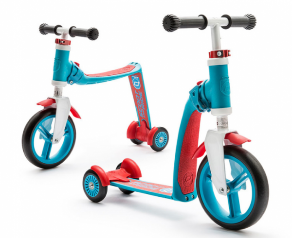 Trotineta copii 1-4 ani, transformabila 2in1, highwaybaby+ albastru rosu, scoot and ride
