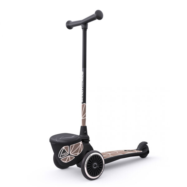 Trotineta copii pliabila, suport jucarie, highwaykick 2 lifestyle brown line, 2 ani +, pana la 50 kg, scoot ride