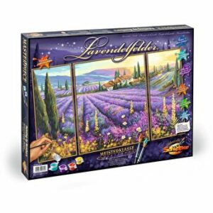 Kit pictura pe numere Schipper - Un camp plin de lavanda, 3 tablouri