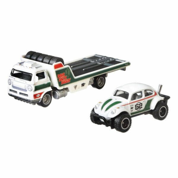 Transportator cu masinuta Hot Wheels, Volkswagen Baja Bug, Wide Open, 1:64