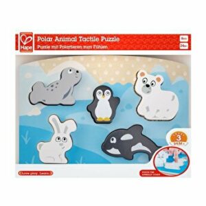 Puzzle tactil Animalele polare, 6 piese