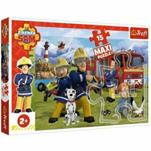 Puzzle Trefl Maxi - Pompierul Sam in actiune, 15 piese