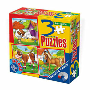 Puzzle magnetic Animale, 3 in 1