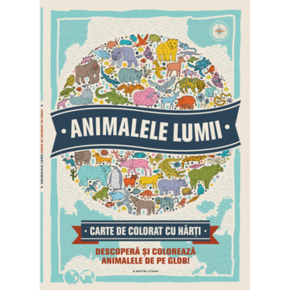 animalele lumii. carte de colorat cu harti