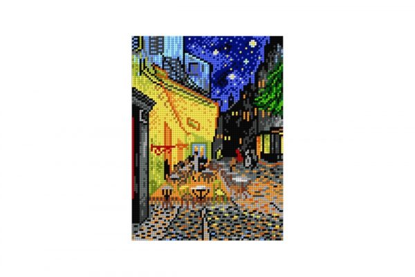 Panza goblen imprimat fara ata si ac - Terasa cafenelei noaptea (Van Gogh) 18 x 24 cm