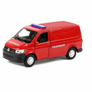 Masinuta metalica Welly - Volkswagen Transporter T6 Van Pompieri