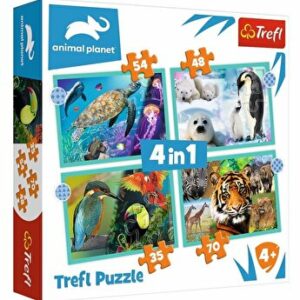 Puzzle 4 in 1 Animal Planet - Misterioasa lume a animalelor, 207 piese