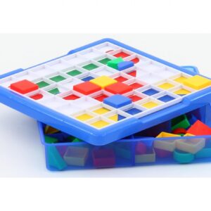 Set mozaic cu 92 de piese colorate si 12 sabloane