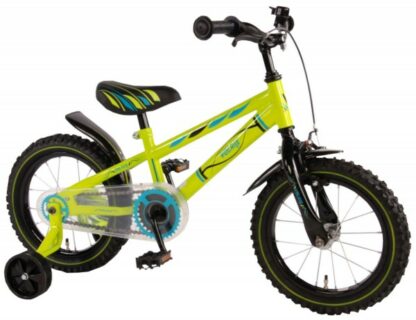 bicicleta copii baieti 14 inch volare bike electric green cu roti ajutatoare verde neon