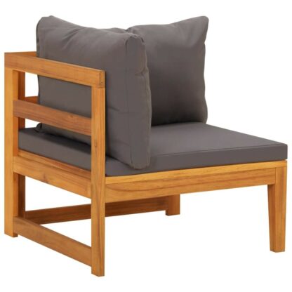canapea de col cu perne gri inchis lemn masiv acacia 2