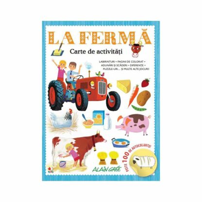 cca366 001w carte de activitati cu autocolante editura litera la ferma