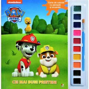 Carte de colorat cu pensule si acuarele. Cei mai buni prieteni Paw Patrol
