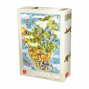 Puzzle adulti Deico Puzzle Cartoon Map - North America, 1000 piese