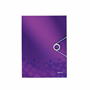 Mapa Leitz WOW cu elastic, PP, mov metalizat
