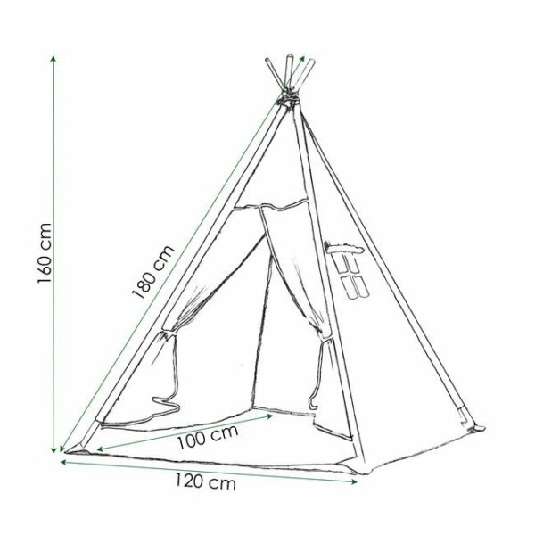 Springos - Cort copii stil indian Teepee Pink Stars XXL