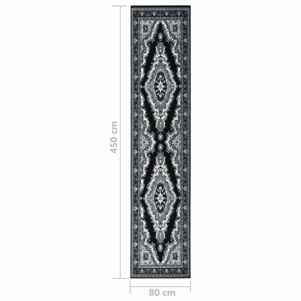 Covor traversa, negru, 80x450 cm, BCF - imagine 6