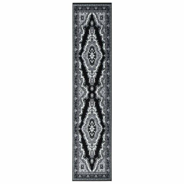Covor traversa, negru, 80x450 cm, BCF