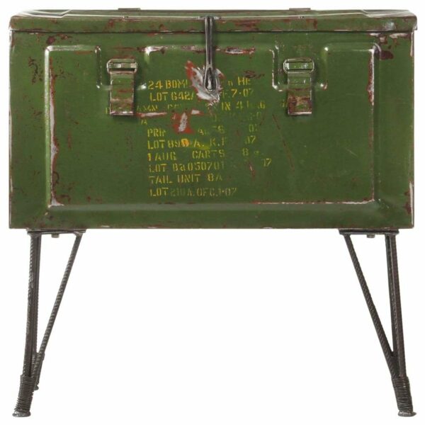 Cufar de depozitare, stil militar, 68 x 24 x 66 cm, fier - imagine 2