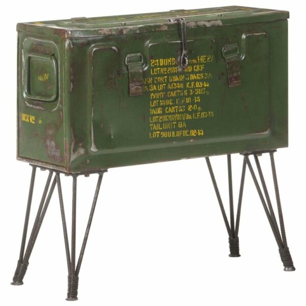 Cufar de depozitare, stil militar, 68 x 24 x 66 cm, fier - imagine 7