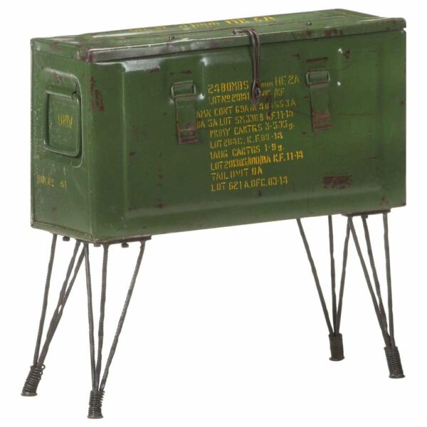 Cufar de depozitare, stil militar, 68 x 24 x 66 cm, fier - imagine 8