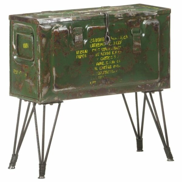 Cufar de depozitare, stil militar, 68 x 24 x 66 cm, fier - imagine 9