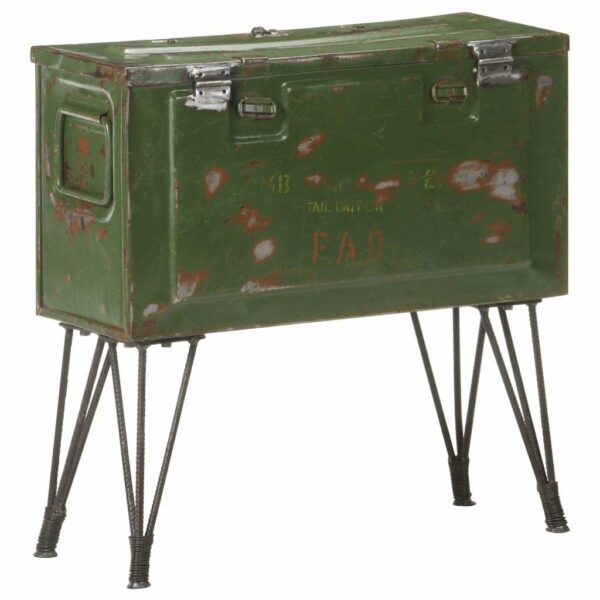 Cufar de depozitare, stil militar, 68 x 24 x 66 cm, fier - imagine 10