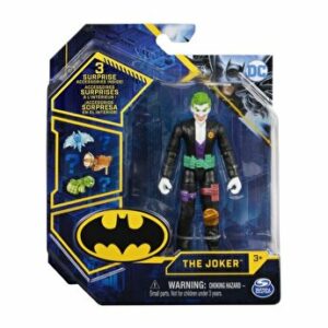 Figurina Batman, Joker articulata cu 3 accesorii surpriza, 10 cm