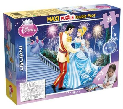 Puzzle de colorat maxi - Cenusareasa la bal (35 piese)