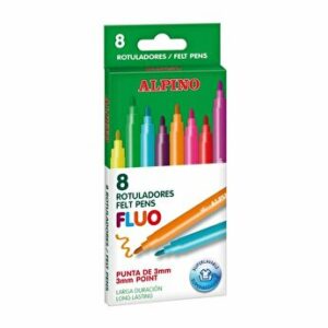 Carioca lavabila Alpino Fluo, 8 culori fluorescente