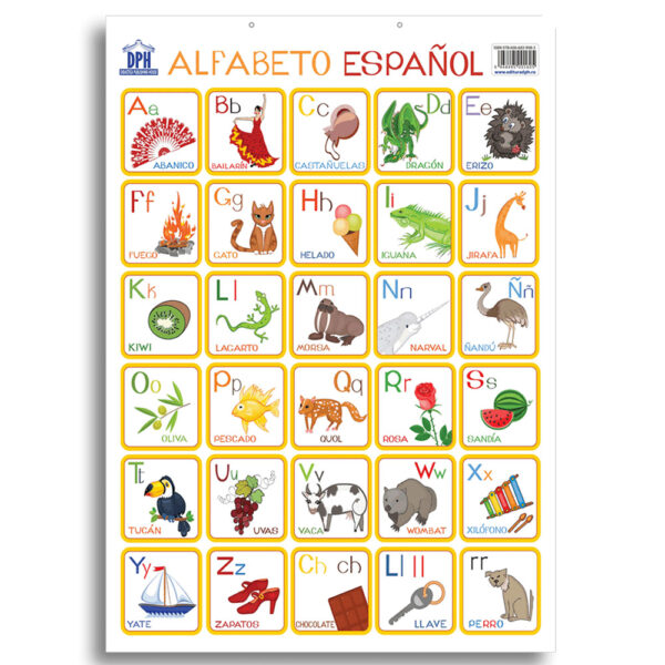 dph1605 001w plansa editura dph alfabetul ilustrat al limbii spaniole