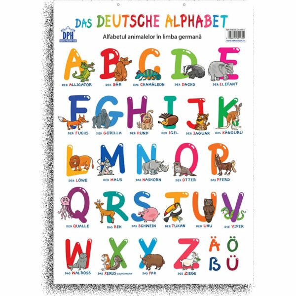 dph1612 001w plansa editura dph alfabetul animalelor in limba germana