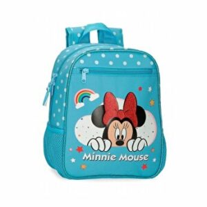 Ghiozdan gradinita Minnie Rainbow, bleu, 23x28x10 cm