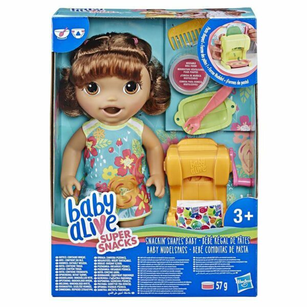 Papusa Baby Alive - Snackin Shapes, Brown Hair