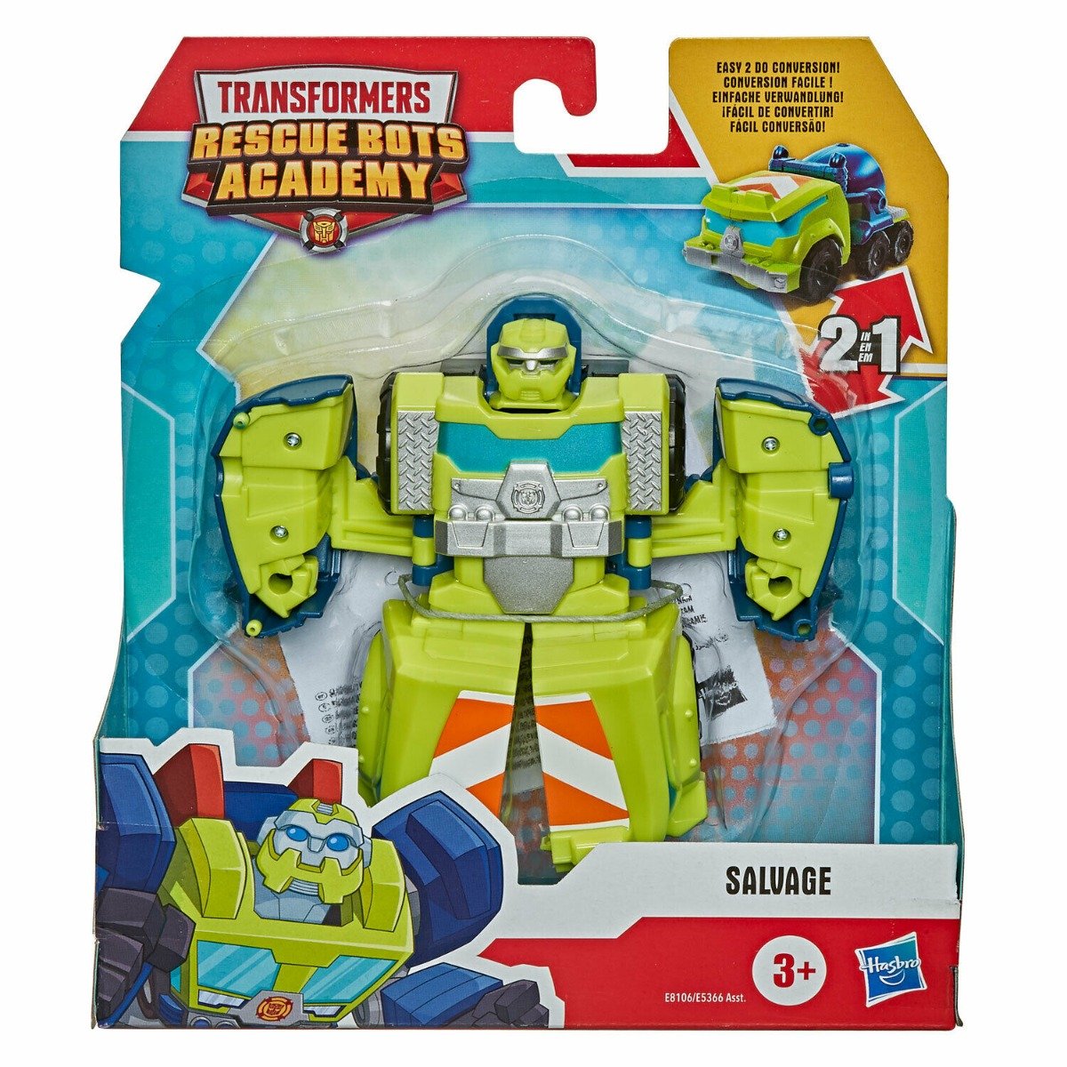 Figurina Transformers Rescue Bots Academy, Salvage to Cement Mixer, E8106