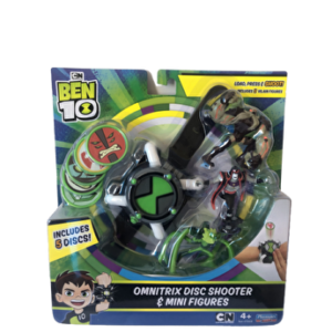 Ben 10 ceas Omnitrix cu lansator de discuri si 3 minifigurine ( Hex, Wildvine & Vilgax)