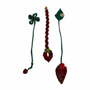 Semn carte trifoi, inima, capsuna Handmade 3 bucati Multicolor