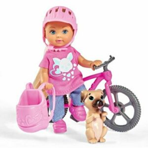 Papusa Evi cu bicicleta
