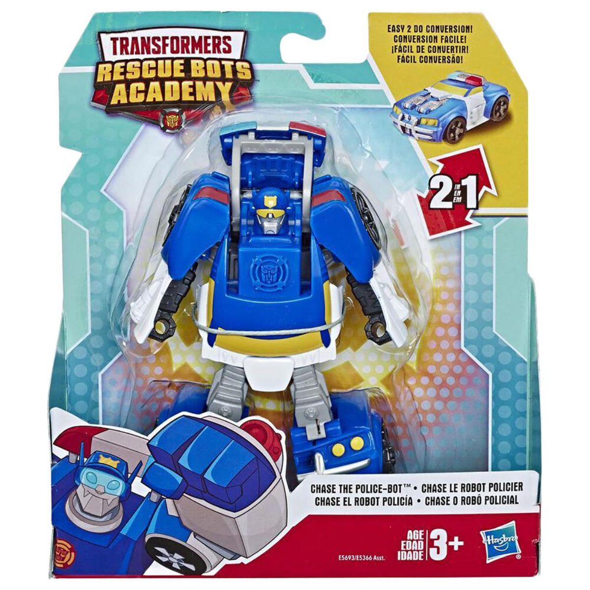 Figurina Transformers, Rescue Bots Academy, Chase the Police-Bot, F08895