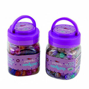 Set margele de sticla colorata + 5 m cordon colorat - Peperilla