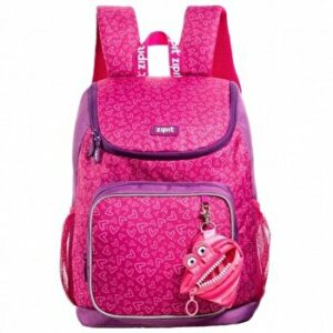 Rucsac Zipit Wildlings Premium, buzunare laterale - roz + portofel monezi cadou