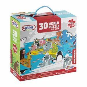 Puzzle 3D - Animalele din lume, 68 piese