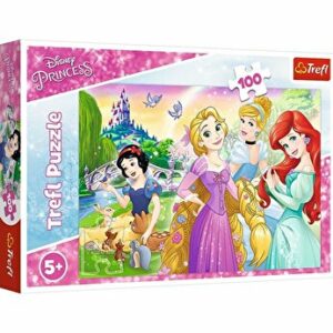 Puzzle Trefl Printesele Disney in gradina fermecata, 100 piese