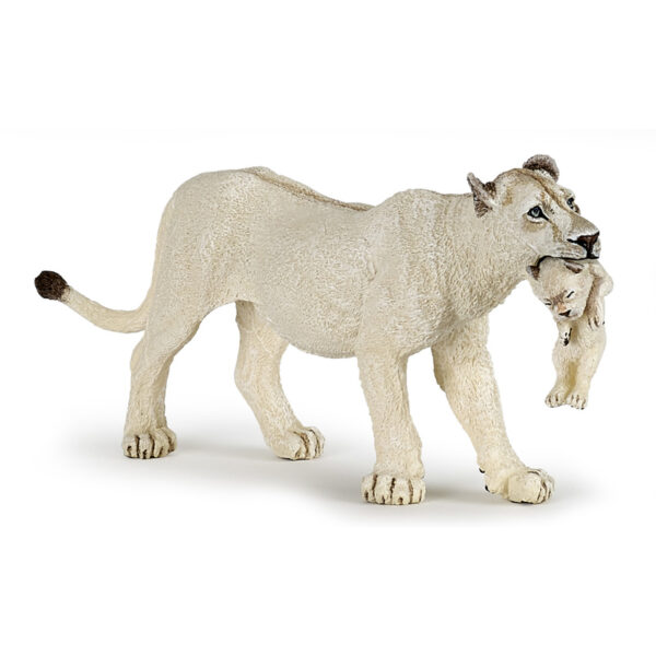 figurina papo leoaica alba cu pui