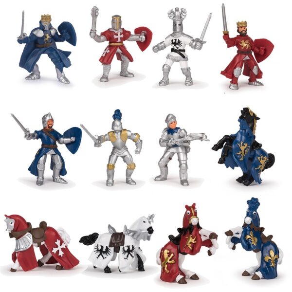figurina papo set 12 mini animale cavaleri