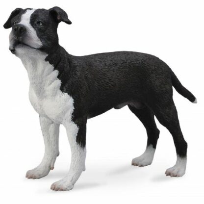 figurina pictata manual caine staffordshire terrier