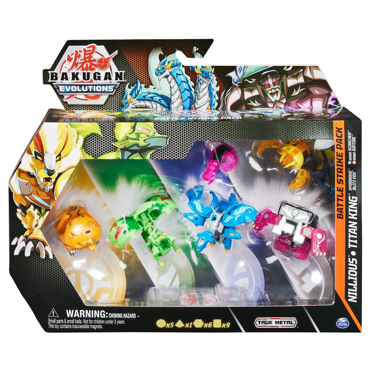 Figurina Bakugan Evolutions, Starter Pack 4 piese, Nillious, Titan King, S4 20134752
